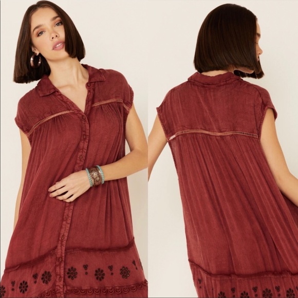 Free People Women's Pretty Cozy Maxi Dress Brown Small - Picture 2 of 10